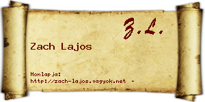 Zach Lajos névjegykártya